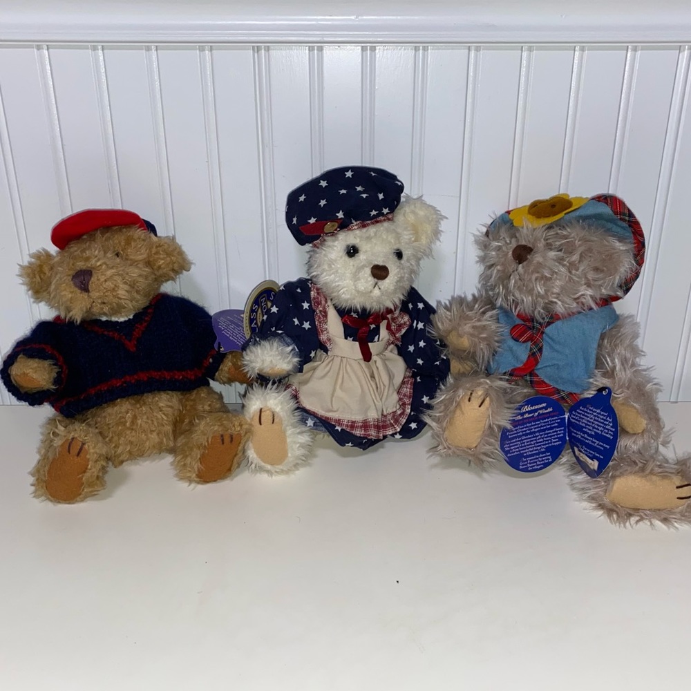 VTG 90s - PICKFORD BEARS - 3 BRASS BUTTON - FULLY JOINTED - TULLY*OPAL*BLOSSOM